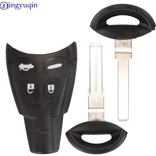 Jingyuqin 10p 4 Button Remote Car Key Shell Case Cover For SAAB 93 95 9-3 9-5 WF Rubber Soft Buttons Keyless Smart Key