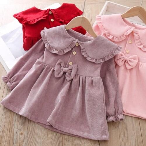 Children Dress infant baby clothes dress for girl 2019 autumn winter clothing Kids spring Long Sleeve Tops Christmas dresses 3Y