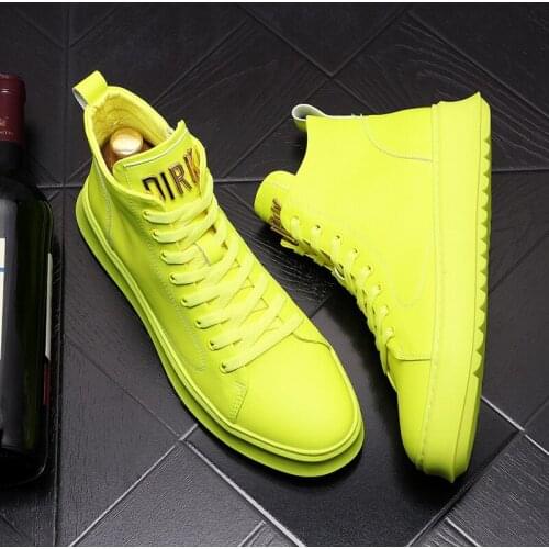 ERRFC Designer Mens Green Casual Shoes High Top Fashion Comfort Leisure Flat Platform Trending British Hip Hop Zapatos 38-43