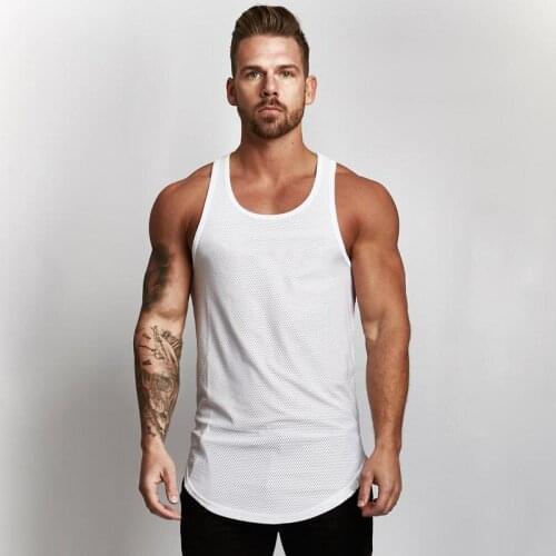 Brand Sports Gym Sleeveless T Shirt Men Running Vest Summer Quick Dry Mesh Mens Bodybuilding Tank Top Workout Fitness Clothing