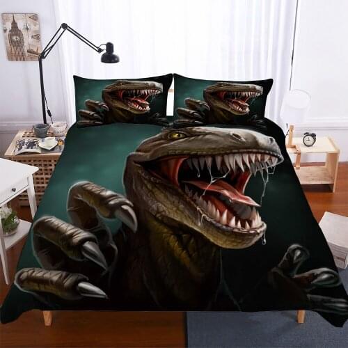 Bedclothes 3d Soft Comforter Bedding Set 3pcs Dinosaur Duvet Cover Set Cotton Kid Full Queen King Size Home Textile Bedding Set