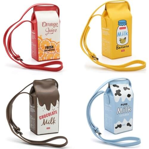 Creative Kawaii Harajuku Milk Box Cartoon Purse Portable Handbag Shoulder Bag