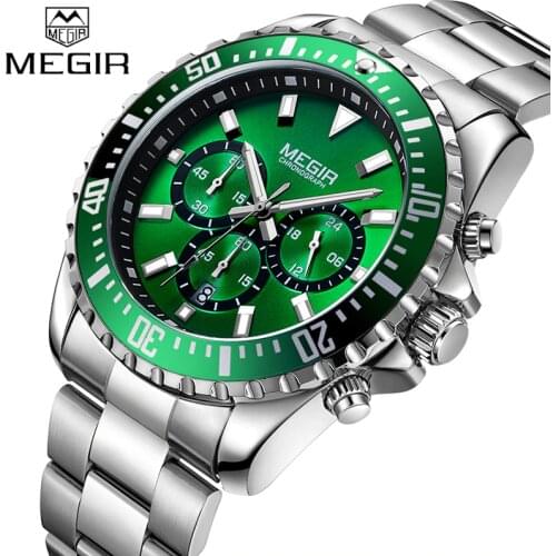 New Top Brand Mens Chronograph Analog Quartz Watch With Date Hands Waterproof Stainless Steel Wristswatch Man Relogio Masculino