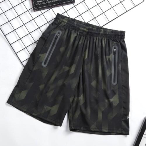 2021 Men Camo Running Shorts Zipper Pocket Quick Dry GYM Sport Shorts Man Fitness Jogging Workout Shorts Male Sports Short Pants