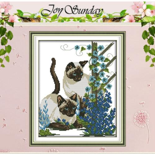 Two baby cats (4) Patterns Counted Cross Stitch 11CT 14CT Cross Stitch Set Wholesale Cross-stitch Kit Embroidery Needlework