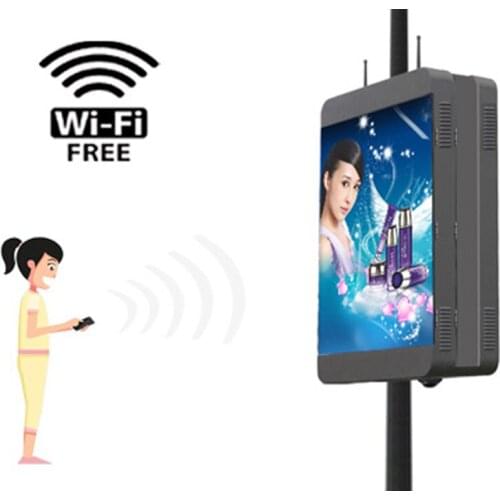 Outdoor P6 LED lighting Pole Screen Road Street display WIFI 3G 4G Wireless Advertising LED lighting Pole screen