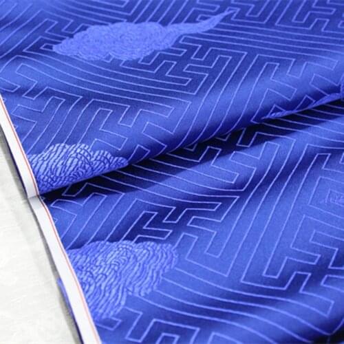 NCF73 Solid Cloud Chinese Style Jacquard Fabrics For Qipao Silk Tapestry Satin Mongolian Cloth For Sewing Handcraft Fabric