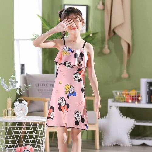 Disney girl minnie robes girl cartoon sleepwear children princess Nightdress baby nightgowns summer robes