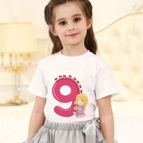 New Listing Happy Birthday Digital Korean Design Boy Clothes Gift Funny Cute Girls Shirts Short Sleeve Kids Tshirt Kawaii