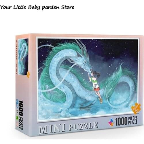 Anime Jigsaw Picture Puzzles 1000 Pcs Paper Assembling Mini Landscape Paintings Toys Adults Children Kids Games Educational Toys