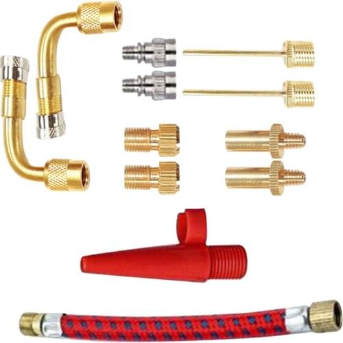 12Pcs/Pack Bicycle Pump Adapter Converter Connector Bike Air Pump Adapter Valve For Bicycle Tires Most Inflatable Ball Football