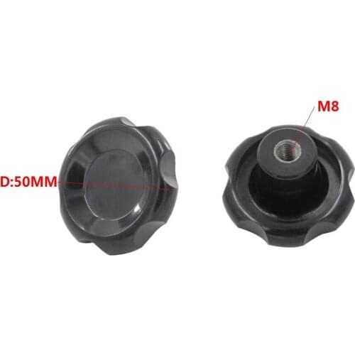 Free shping 5pcs/lot M8 x 50mm Female Thread Corrugated Knob Handles Machine Replacement 8mm Thread 50mm Head Diameter Lobe Knob