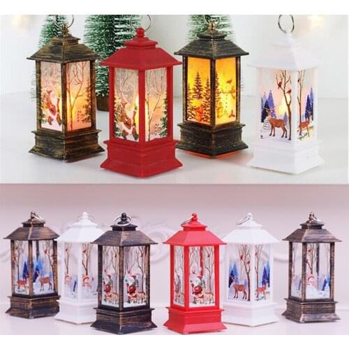 Santa Claus Snowman Lantern Light Merry Christmas Decor For Home Christmas Tree Ornament Xmas Gifts Navidad 2021 New Year 2022
