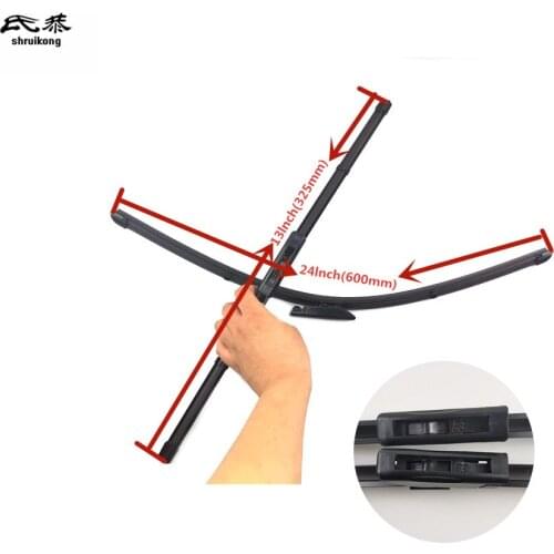 Free shipping 2pcs/lot wiper blades for Renault Clio 4 (from 2012 onwards) 24"+13" fit bayonet type wiper arms only