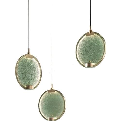 New Arrival LED Pendant Lamp Minimalist Fashion Loft Restaurant Bar Stair Glass Hanging Light Modern Luxury Copper Luminaires