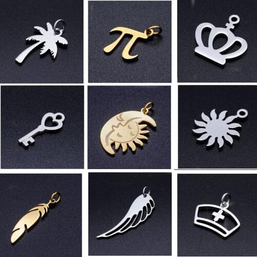 High Polished Stainless Steel Animal Designs Charm Pendants for DIY Necklace Jewelry Making