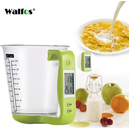 Walfos Electronic Measuring Cup Kitchen Food Scales With LCD Display Digital Beaker Host Weigh Temperature Measurement Cups