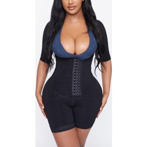 WomenS Short-Sleeve Three-Breasted Chest Slimming Shorts Body Shaper Women Pressure-Free Shapewear Shapewear Lace Shapewear