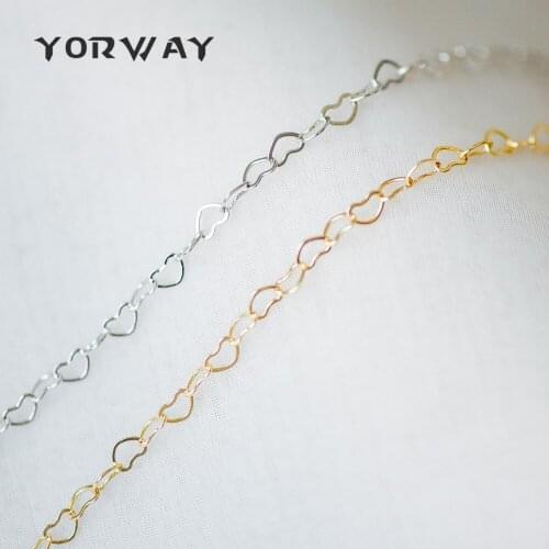Gold/ Silver Heart Chains, Real Gold/ Rhodium Plated Brass Designer Chain, Tarnish Resistant (#LK-105)