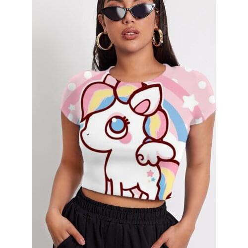 3d Tshirt Unicorn T shirt Women Animal Tshirt Printed Rainbow T-shirts 3d Colorful Funny T shirts Short Sleeve T shirts Short