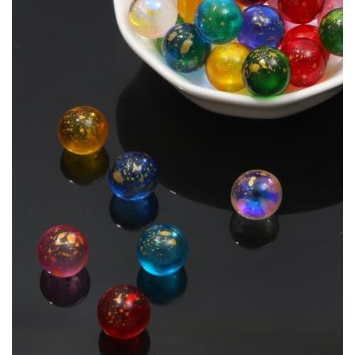 4pcs Round Glass Beads No Hole Gold Dust Loose Bead For DIY Decoration Jewelry Making Accessories Display Cabinet Decor Beads