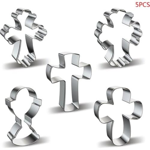 5 Styles Cookie Cutter Mold Cross Biscuit Mould DIY Fondant Pastry Baking Tool Dropship