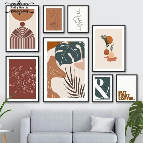Abstract Matisse Poster Figures Palm Monstera Boho Print Wall Art Canvas Painting Nordic Wall Pictures for Living Room Decor