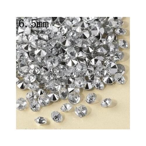 Free Shipping ! 1000 pcs / 6.5mm 1 Carat Silver Acrylic Dimond Confetti Wedding Party favor Decoration