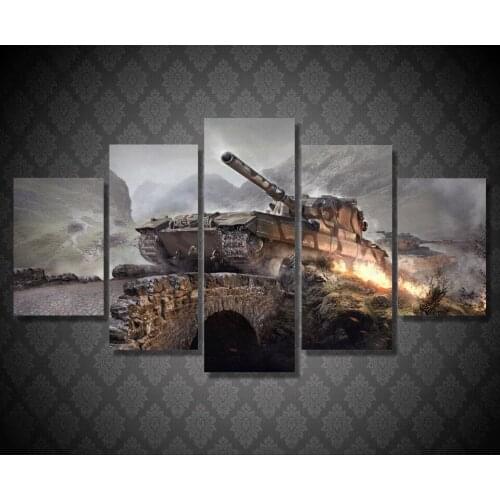 No Frame) 5 Pcs Modular Painting HD Tanks Wargaming Wall Pictures For Living Room Top-rated Wall Art Canvas Cuadros Decoracion