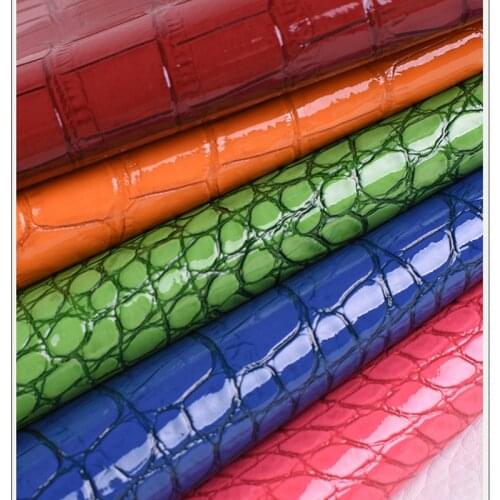 100X138cm Shiny PU Leather Crocodile Texture For DIY Shoes Bags Sofa Cover Eco-friendly Synthetic Leather Waterproof Tissu telas