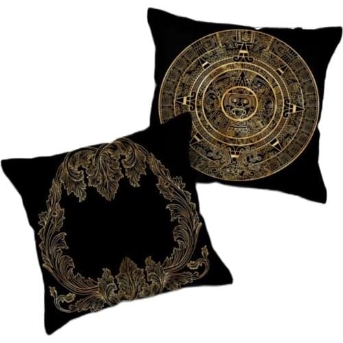 Black Golden Cushion Brozing Gold Foil Cushion Decorative Pillows Home Decor Throw Pillow Almofadas Decorativas Para Gold Egypt