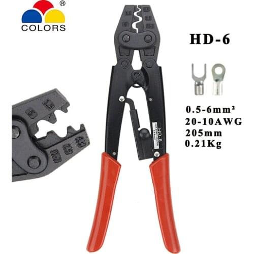 Colors Crimping tools pliers for non-insulated terminals Japanese style Self-locking capacity 0.5mm2-38mm2 electrical hand tools