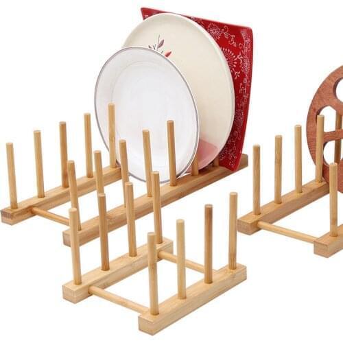 Pot Lid Extended Wood Plate Rack Spoon Holder Shelf Cooking Dish Tray Stand Accessories Storage Kitchen Organizer Bookshelf