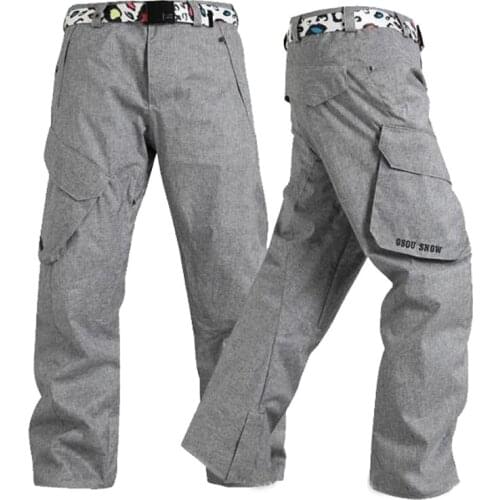 Denim Men‘s Snow Pants Specialty Snowboarding Trousers 10k Waterproof Windproof Outdoor Sports Skiing Trousers Gsou Snow
