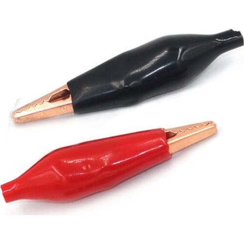 1pair Pure copper 45mm/35mm Alligator Clip crocodile electrical Clamp for multimeter Testing Probe Meter with Plastic Boot