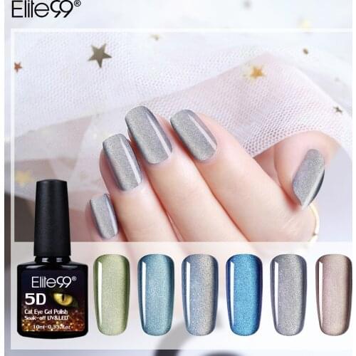 Elite99 10ml 5D Cat Eye Gel Polish Soak Off UV LED Gel Varnish Nail Primer Magnetic Wide Line Cat Eye Gel Nail Polish Top Base