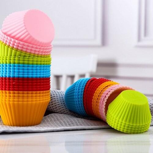 Liner Baking Cup Mold Kitchen Supplies Decorating Tools Cooking Round Shaped 12Pcs/Set Baking Utensils Silicone Cake Cup