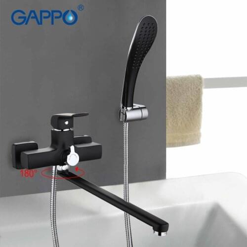 GAPPO Wall mount home faucet Bathroom sink faucet mixer bathtub tap faucet sink torneira 360 Long spout in hand shower G2250