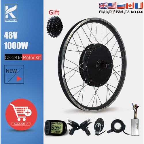 Ebike kit Brushless Gearless Hub motor Wheel 48V1000W Rear Cassette Motor Kit 20-29 Inch 700C For Ebike Conversion Kit