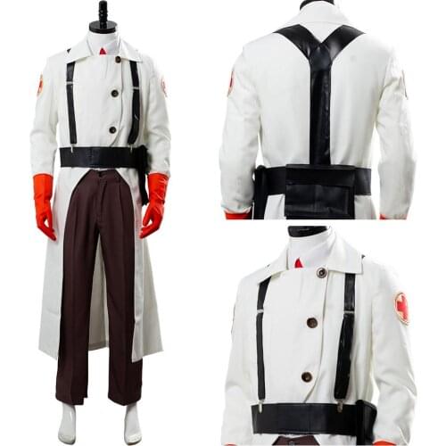 Team Fortress 2 Medic Cosplay Costume Uniform Outfit Full Set Halloween Costume Men Women Custom