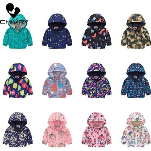 2021 Kids Clothes Boys Jackets Children Hooded Zipper Windbreaker Baby Fashion Print Coat Infant Waterproof Hoodies For Girls