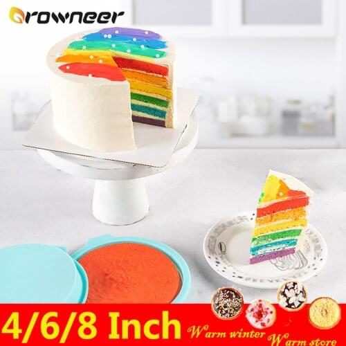 4/6/8 Inch Rainbow Layered Cake Mold Non-stick Round Safe Tray DIY Mousse Cookie Pizza Baking Tools Large Temperature Range