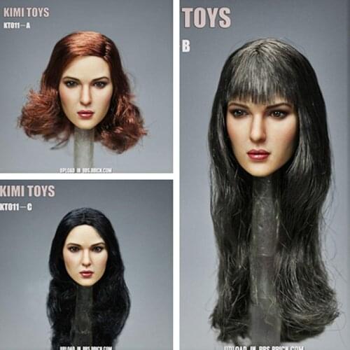 Custom Headsculpt 1/6 European Long hair Female Head Carved Sculpt Model KT011 A B C For 12'' PH S07 Pale Body Action Figures