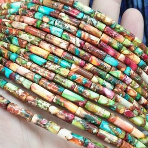 28pcs natural gem stone strings loose beads diy jewelry finding and jewelry accessories size 4x13mm long tube shape good selling