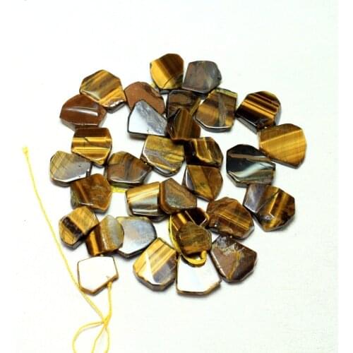 Wholesale 18-20 mm Irregular Pentagon Natural Tiger Eye Stone Beads For Jewelry Making Side Hole DIY Necklace Bracelet 15