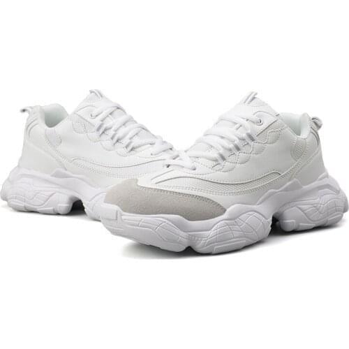 Autumn White Platform Shoes Men Non-Slip Casual Driving Shoes Comfortable Sneakers Male Classic Rubber Footwear Breathable