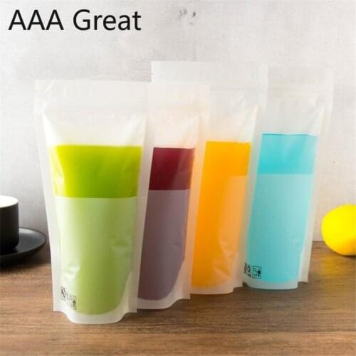100Pcs/Lot Liquid Bag Stand Bag Clear Leak Proof Drink Packaging Bags Zip Lock Pouches for Beverage Juice Milk Coffee Sauce Food