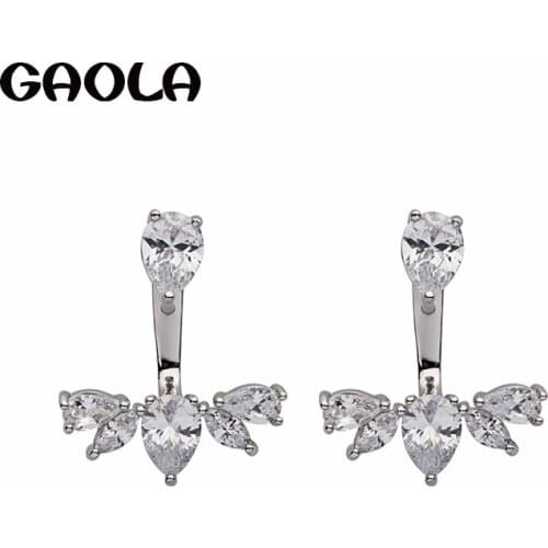 GAOLA Earrings Silver Color Flower AAA Cubic Zirconia Classic Stud Earring Fashion Jewelry GLE6143Y