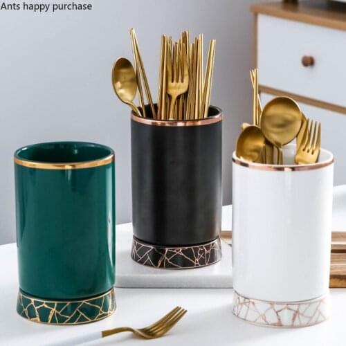 Northern Europe Ceramics Chopstick Holder Kitchen Supplies Home Chopstick Basket Drain Rack Tableware Storage Tank Organize Rack