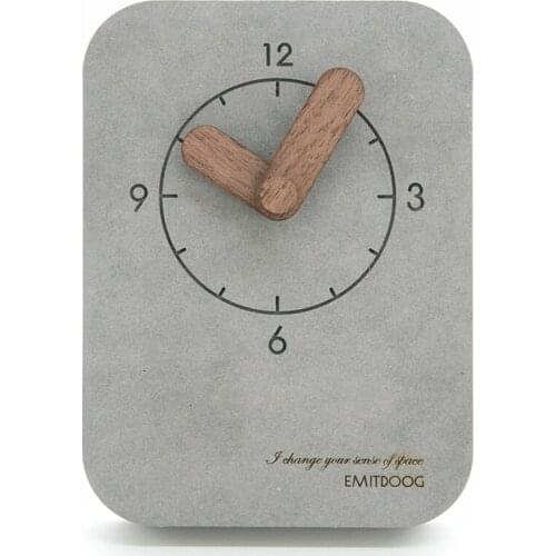 EMITDOOG Modern Creative Non Ticking Desk Table Accurate Sweep Movement 3D Table Clock for Living Room,Bedroom,Office